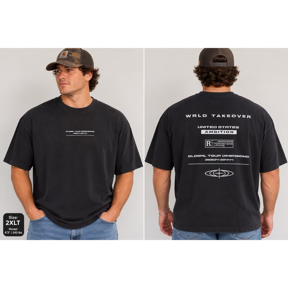 COLLUSION WRLD Takeover Graphic T Shirt Men's 2XL Black Streetwear Tee -2309